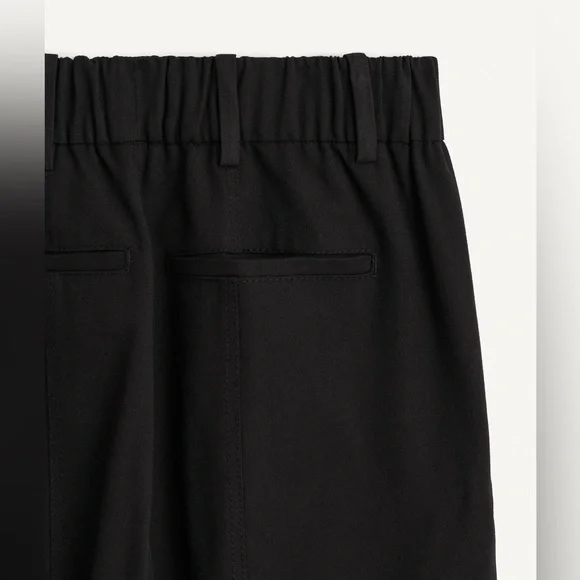 NWT. Zara SRPLS CRG PCKT PNT Black Wool Blend Mid-Rise Pants. Size XS. - Picture 8 of 14